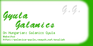 gyula galanics business card